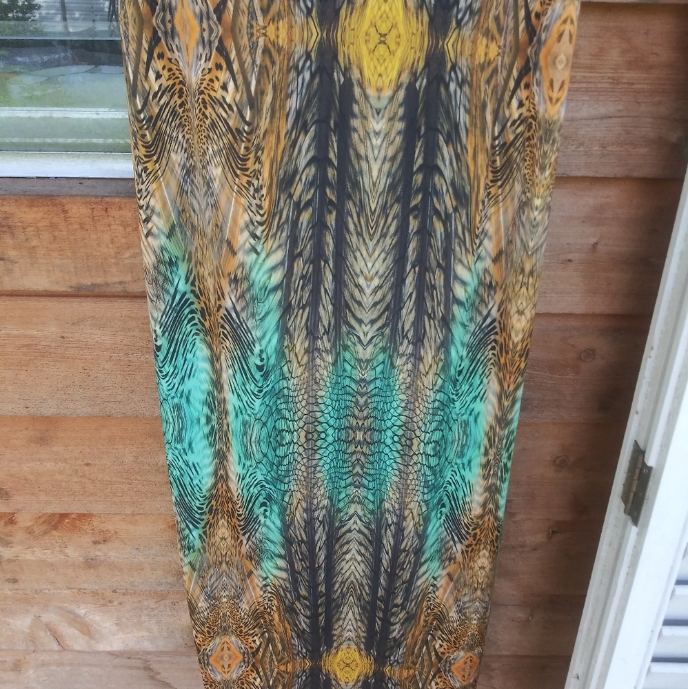 NWT- MULTI TIGER PRINT CROSS OVER HALTERNECK MAXI DRESS/COVER UP - Picture 10 of 16